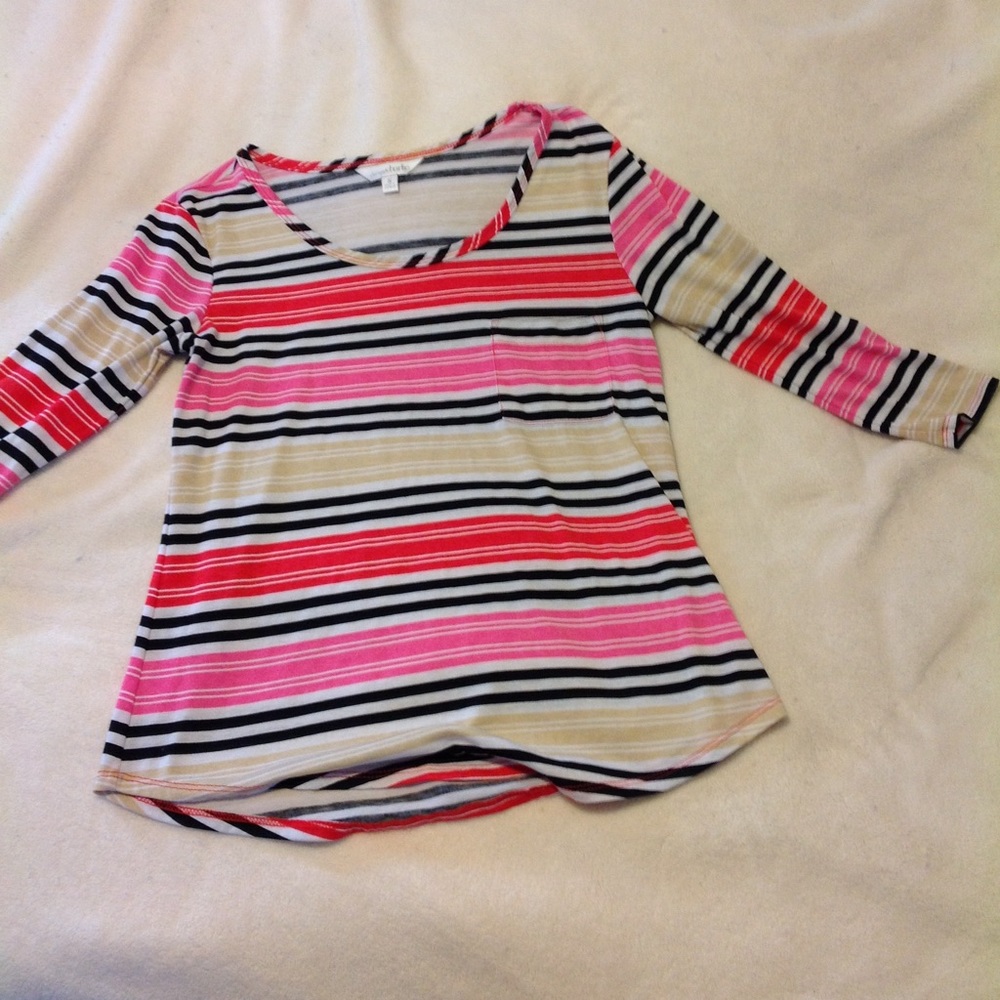 Charming Charlie striped 3/4 sleeve shirt Sz S